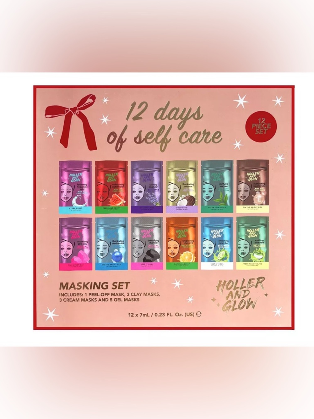 Holler and Glow 12 Days of Self Care Mask set